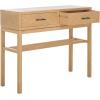 SAFAVIEH Home Collection Ajana Distressed White 2-Drawer Console Table(Camel)