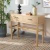 SAFAVIEH Home Collection Ajana Distressed White 2-Drawer Console Table(Camel)