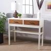 SAFAVIEH Home Collection Ajana Distressed White 2-Drawer Console Table(Distressed White / Honey)