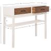 SAFAVIEH Home Collection Ajana Distressed White 2-Drawer Console Table(Distressed White / Honey)