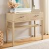 SAFAVIEH Home Collection Ajana Distressed White 2-Drawer Console Table(Natural)