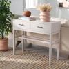 SAFAVIEH Home Collection Ajana Distressed White 2-Drawer Console Table(Summer Grey)
