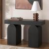 SAFAVIEH Home Collection Ekoshi Mid-Century Modern Bleached White Console Table (CNS2306B)(Black)