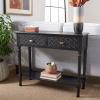 SAFAVIEH Home Collection Halton Camel Brown 2-Drawer Console Table for Living Room Foyer Bedroom Hallway Entryway Office(Black)