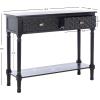 SAFAVIEH Home Collection Halton Camel Brown 2-Drawer Console Table for Living Room Foyer Bedroom Hallway Entryway Office(Black)