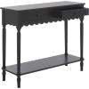 SAFAVIEH Home Collection Haven Desert Brown 2-Drawer Small Console Table for Entryway, Living Room, Foyer(Matt Black)