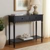 SAFAVIEH Home Collection Haven Desert Brown 2-Drawer Small Console Table for Entryway, Living Room, Foyer(Matt Black)