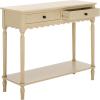SAFAVIEH Home Collection Haven Desert Brown 2-Drawer Small Console Table for Entryway, Living Room, Foyer(Natural)