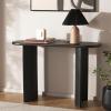 SAFAVIEH Home Collection Koka Walnut Brown Oval Top Console Table (Fully Assembled)(Black)