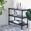 SAFAVIEH Home Collection Rafiki Black 3-Shelf Console Table CNS5715B(Black)