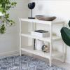 SAFAVIEH Home Collection Rafiki Black 3-Shelf Console Table CNS5715B(Distressed White)