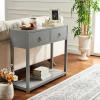SAFAVIEH Home Collection Sadie Contemporary Turquoise Green 2-Drawer Console Table (Fully Assembled)(Grey)