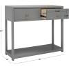 SAFAVIEH Home Collection Sadie Contemporary Turquoise Green 2-Drawer Console Table (Fully Assembled)(Grey)