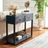 SAFAVIEH Home Collection Sadie Contemporary Turquoise Green 2-Drawer Console Table (Fully Assembled)(Navy)