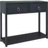 SAFAVIEH Home Collection Sadie Contemporary Turquoise Green 2-Drawer Console Table (Fully Assembled)(Navy)
