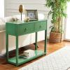 SAFAVIEH Home Collection Sadie Contemporary Turquoise Green 2-Drawer Console Table (Fully Assembled)(Turquoise)