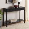 SAFAVIEH Home Collection Thurston Desert Brown 2-Drawer Console Table for Entryway, Living Room, Foyer(Matt Black)