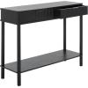 SAFAVIEH Home Collection Thurston Desert Brown 2-Drawer Console Table for Entryway, Living Room, Foyer(Matt Black)