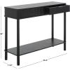 SAFAVIEH Home Collection Thurston Desert Brown 2-Drawer Console Table for Entryway, Living Room, Foyer(Matt Black)