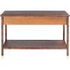 SAFAVIEH Home Collection Tudor Dark Brown/Gold 2-Drawer Lower Shelf Console Table (Fully Assembled)
