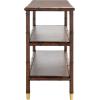SAFAVIEH Home Collection Tudor Dark Brown/Gold 3-Shelf Console Table (Fully Assembled)