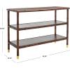 SAFAVIEH Home Collection Tudor Dark Brown/Gold 3-Shelf Console Table (Fully Assembled)