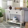 Safavieh Home Collection Allura Black 2-Drawer Bottom Shelf Console Table(Distressed / White)