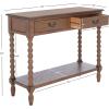 Safavieh Home Collection Athena Distressed White 2-Drawer Console Table(Brown)