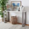 Safavieh Home Collection Bartholomew Mid-Century Modern White and Dark Brown Console Table(White / Grey)
