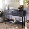 Safavieh Home Collection Haines Greige 4-Drawer Bottom Shelf Console Table(Black)