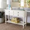 Safavieh Home Collection Haines Greige 4-Drawer Bottom Shelf Console Table(Distressed White)