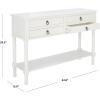 Safavieh Home Collection Haines Greige 4-Drawer Bottom Shelf Console Table(Distressed White)