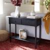 Safavieh Home Collection Haines White 2-Drawer Bottom Shelf Console Table(Black)