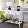 Safavieh Home Collection Haines White 2-Drawer Bottom Shelf Console Table(Distressed White)