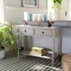 Safavieh Home Collection Haines White 2-Drawer Bottom Shelf Console Table(Greige)