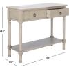Safavieh Home Collection Haines White 2-Drawer Bottom Shelf Console Table(Greige)