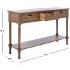 Safavieh Home Collection Landers Distressed 3-Drawer Console Table CNS5711A, Distrssed White(Brown)