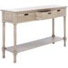 Safavieh Home Collection Landers Distressed 3-Drawer Console Table CNS5711A, Distrssed White(Greige)