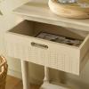 Safavieh Home Collection Landers Distressed 3-Drawer Console Table CNS5711A, Distrssed White(Sand)
