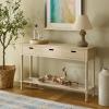 Safavieh Home Collection Landers Distressed 3-Drawer Console Table CNS5711A, Distrssed White(Sand)