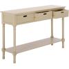 Safavieh Home Collection Landers Distressed 3-Drawer Console Table CNS5711A, Distrssed White(Sand)
