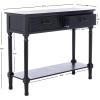 Safavieh Home Collection Ryder Distressed Grey 2-Drawer Bottom Shelf Console Table(Black)
