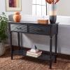 Safavieh Home Collection Ryder Distressed Grey 2-Drawer Bottom Shelf Console Table(Black)