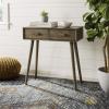 Safavieh Home Dean Mid-Century Modern Slate Grey 2-drawer Console(Chocolate)