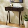 Safavieh Home Dean Mid-Century Modern Slate Grey 2-drawer Console(Dark Chocolate)