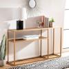 Safavieh Home Octavia Modern Walnut and Gold Console Table(Walnut / Gold)