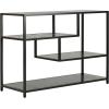 Safavieh Home Reese Mid-Century Modern Walnut and Gold Console Table(Black / Black)