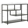 Safavieh Home Reese Mid-Century Modern Walnut and Gold Console Table(Black / Black)