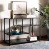 Safavieh Home Reese Mid-Century Modern Walnut and Gold Console Table(Black / Black)