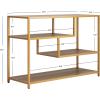 Safavieh Home Reese Mid-Century Modern Walnut and Gold Console Table(Walnut / Gold)